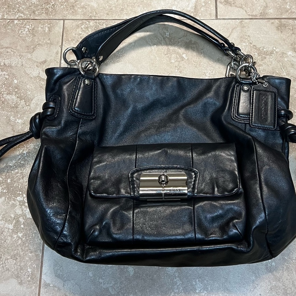 SOLD:Coach Black Leather Satchel